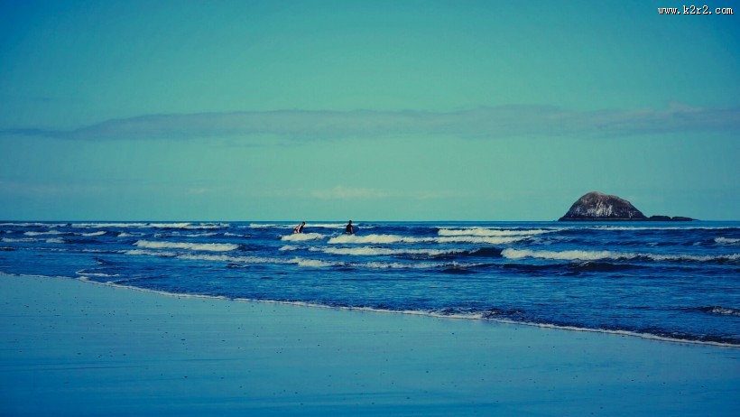 新西兰奥克兰鸟岛黑沙滩风景图片