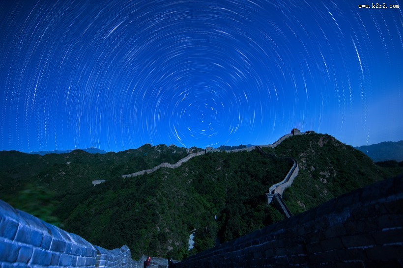 河北金山岭长城夜空图片