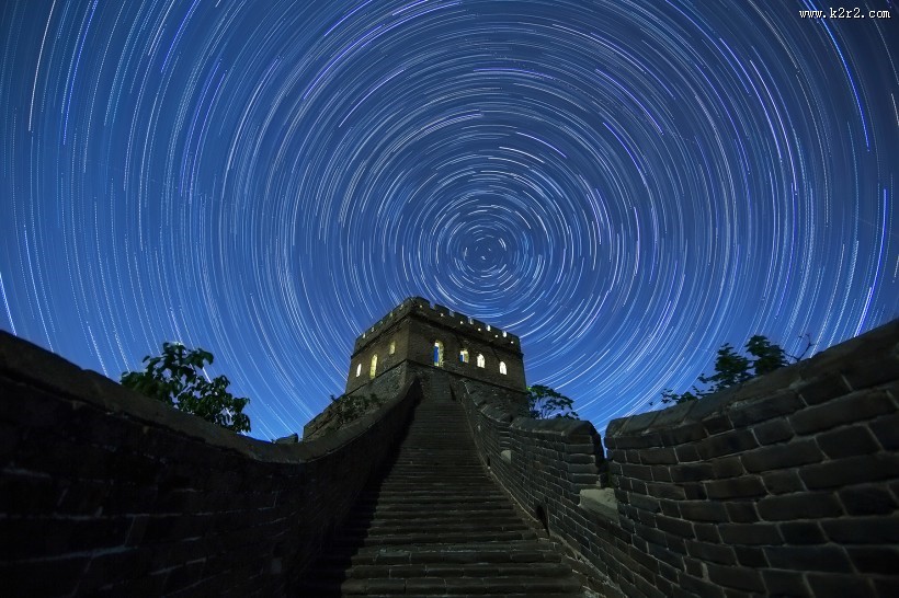 河北金山岭长城夜空图片