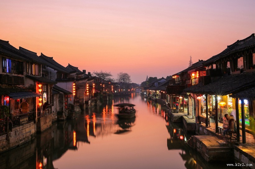 浙江西塘古镇夜色图片大全