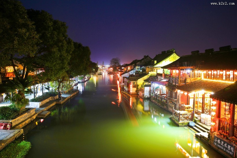 浙江西塘古镇夜色图片大全