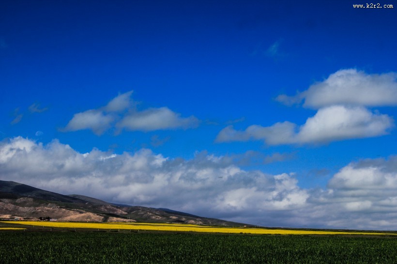 青海湖晚霞风景图片