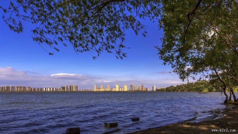 山西晋阳湖风景图片