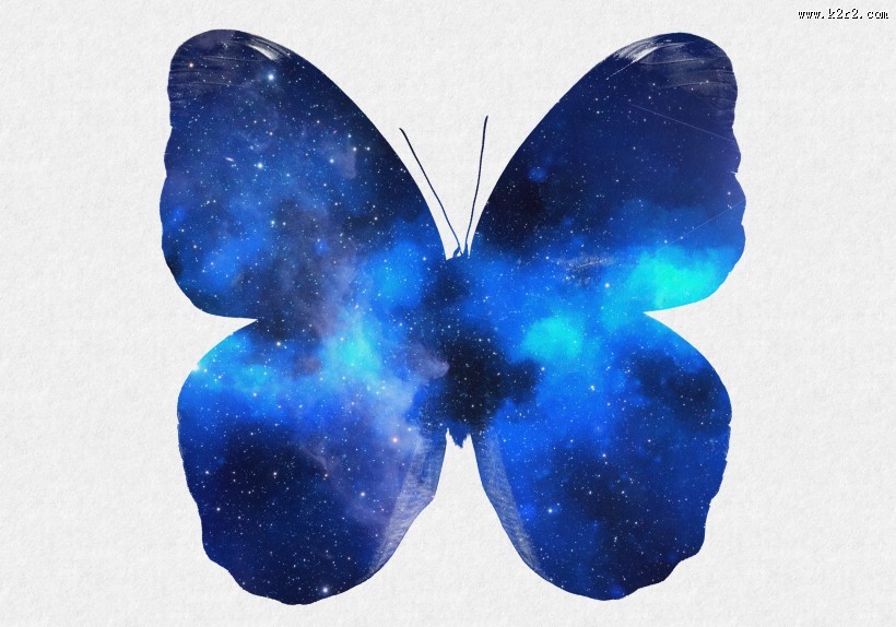 彩色蝴蝶剪影图片