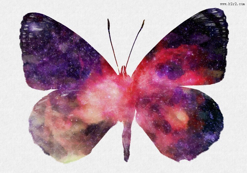 彩色蝴蝶剪影图片