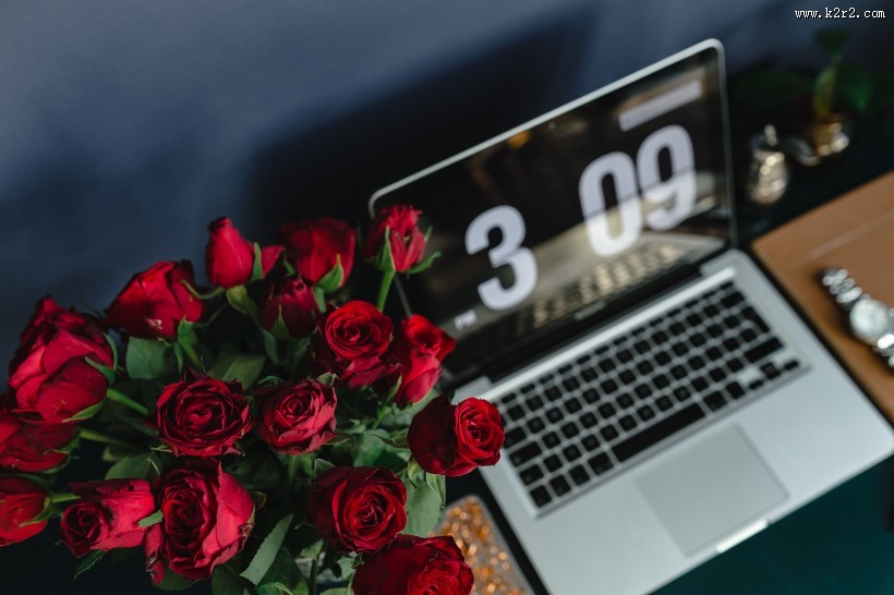 桌上的红玫瑰图片大全