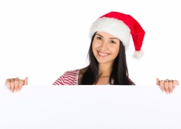 戴着圣诞帽的美女图片