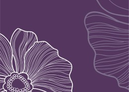 神秘紫色花朵三联画图片