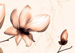 端庄大气花朵三联画图片