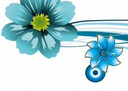 蓝色花朵三联画图片大全