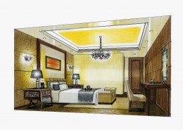 峰境3栋B手绘透视图片