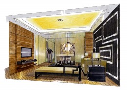 北京富力湾手绘透视图c1图片