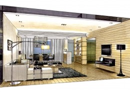 梁志天室内手绘深化透视图片