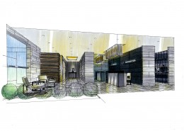 广州万科会所深化手绘透视图图片