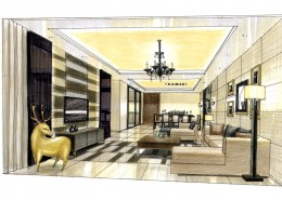 中海花城湾室内设计手绘图片