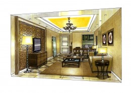 合景上城湾畔室内设计手绘图片