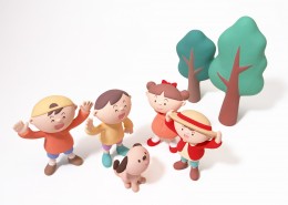 温馨家庭玩偶情景图片