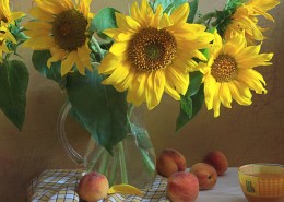 花卉油画静物背景图片