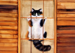 手绘猫咪可爱图片