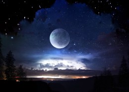 宇宙星空与月亮图片大全