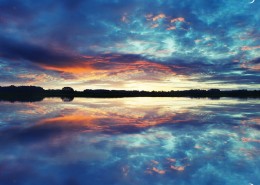 唯美海滩边日落图片