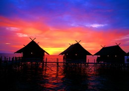 唯美海边落日夕阳图片
