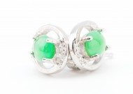 精美的玉石耳钉图片