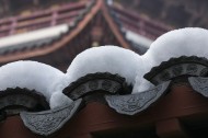 雪后古建筑图片