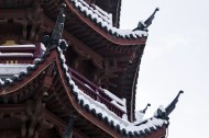 雪后古建筑图片
