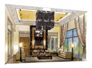 北京富力湾手绘透视图c1图片