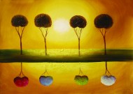 抽象风景油画图片