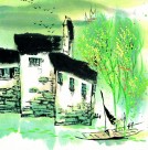 江南水乡春天水墨图片大全