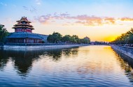 北京故宫角楼日落风景图片