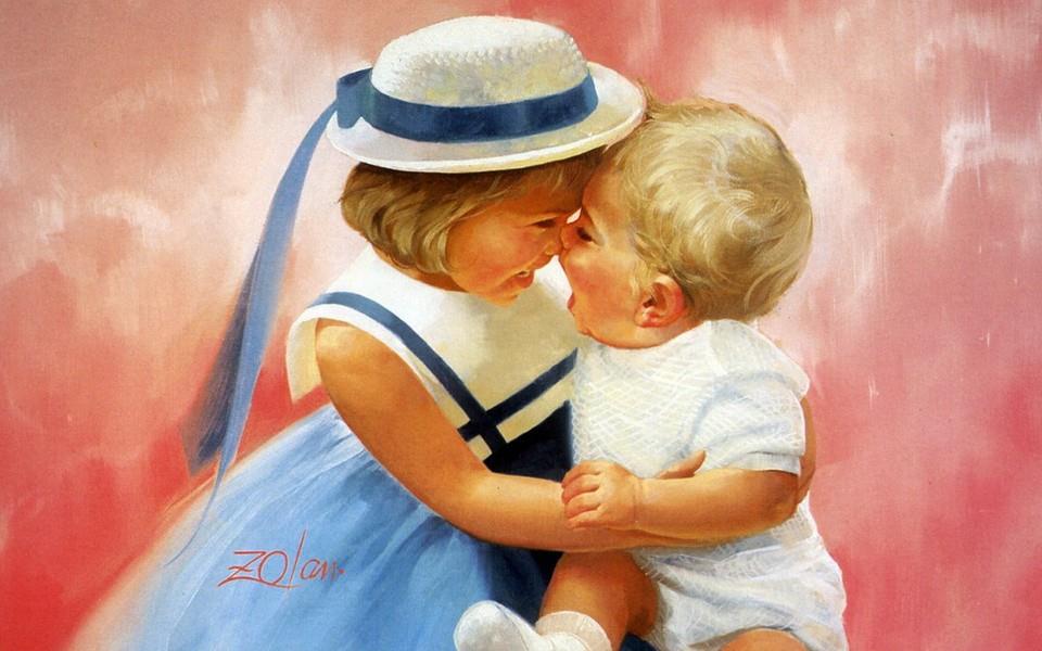 人体油画图片 小孩油画图片大全