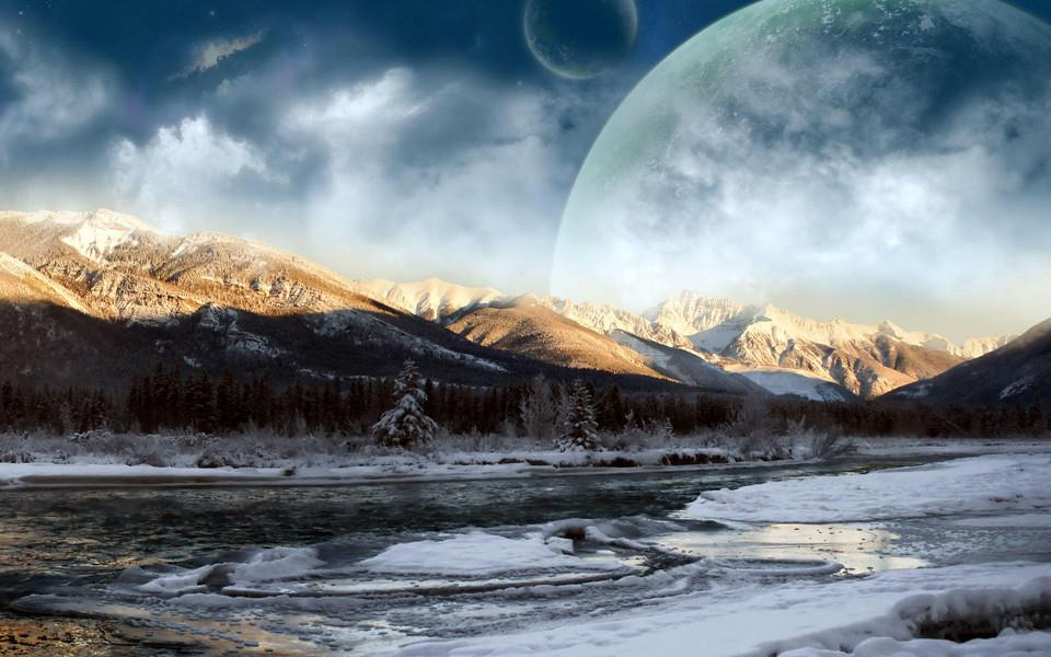 创意星球美景设计高清图片