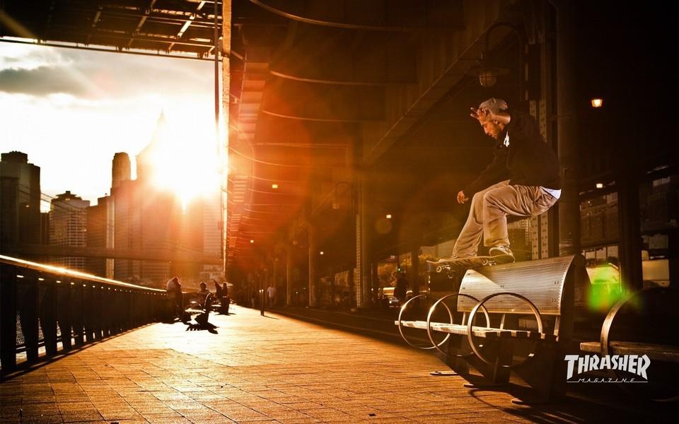 滑板运动特写电脑高清图片