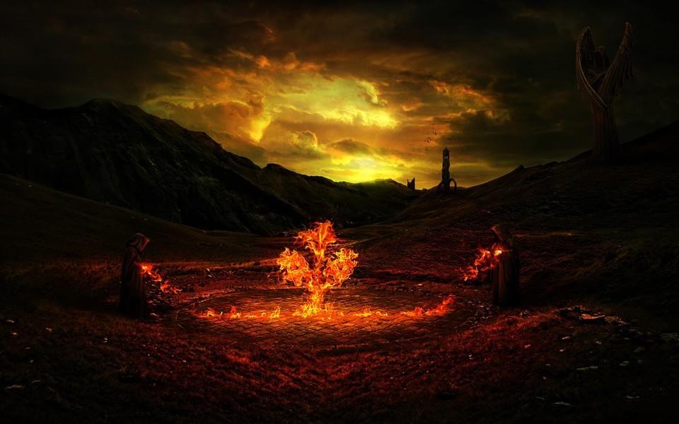 火元素科幻背景图片