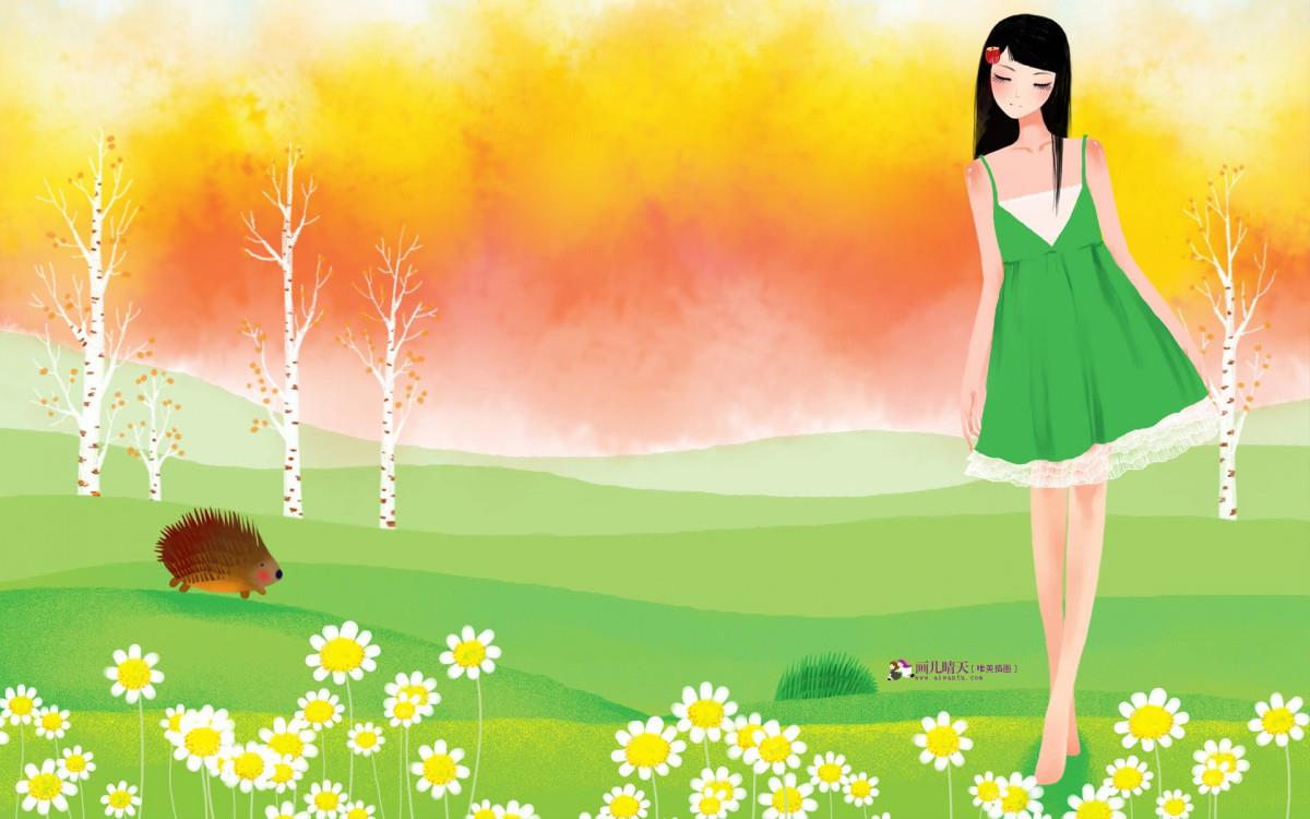 画儿晴天少女图片大全
