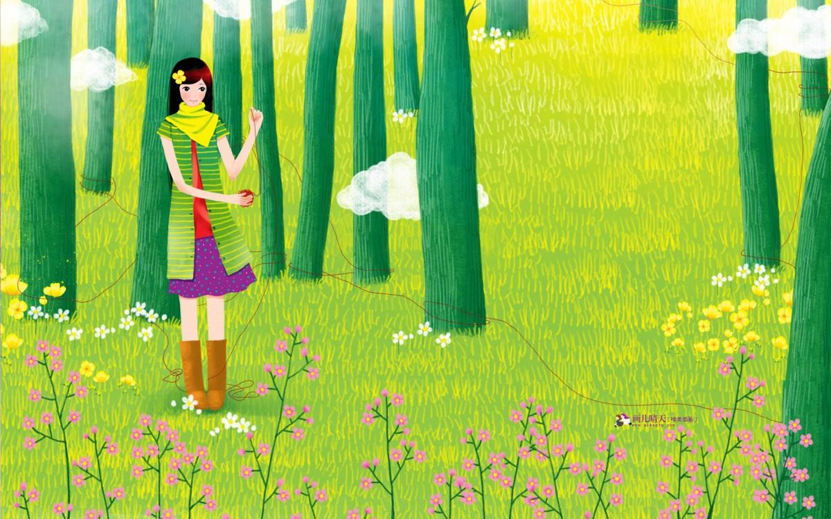 画儿晴天少女图片大全