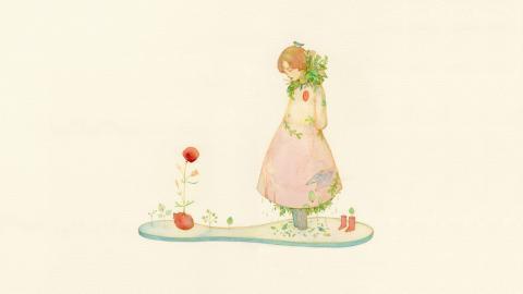 女孩水彩画图片