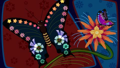 手绘鲜花图案图片