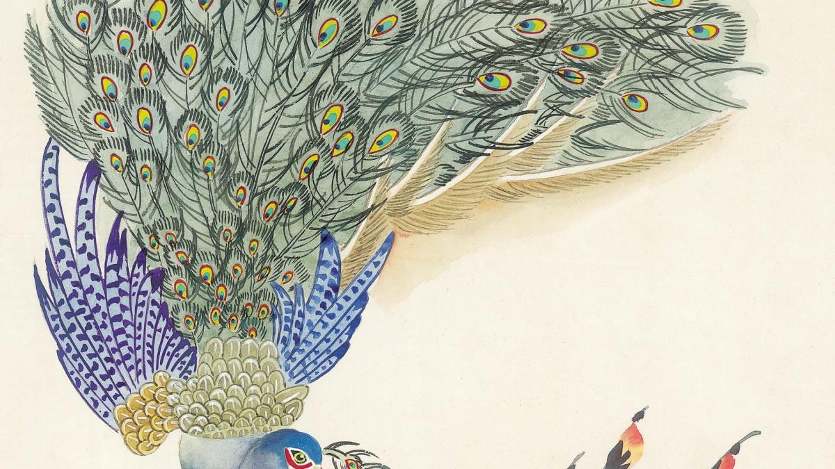 手绘国画鸟类图片