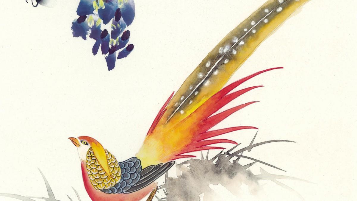 手绘国画鸟类图片