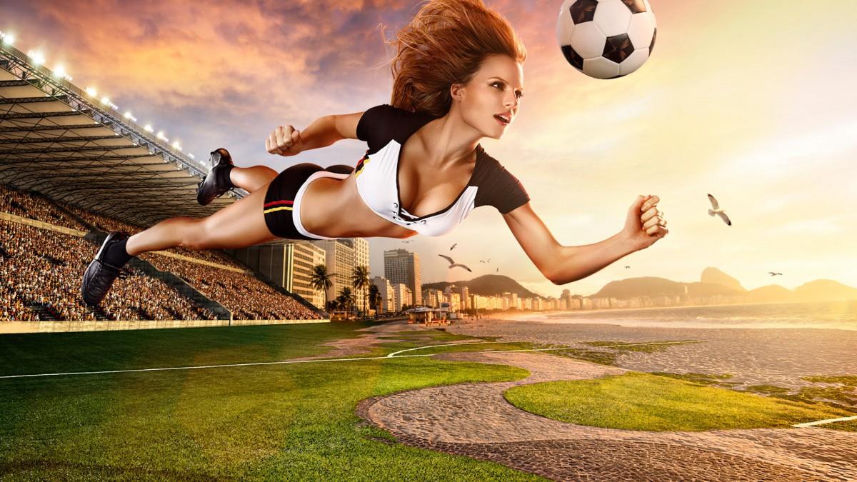 2014世界杯足球美女图片