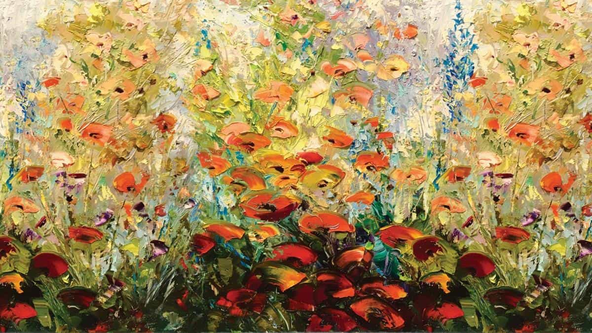 色彩丰富的油画花卉图片