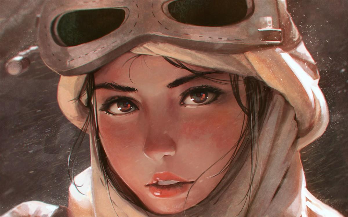 逼真手绘美女图片