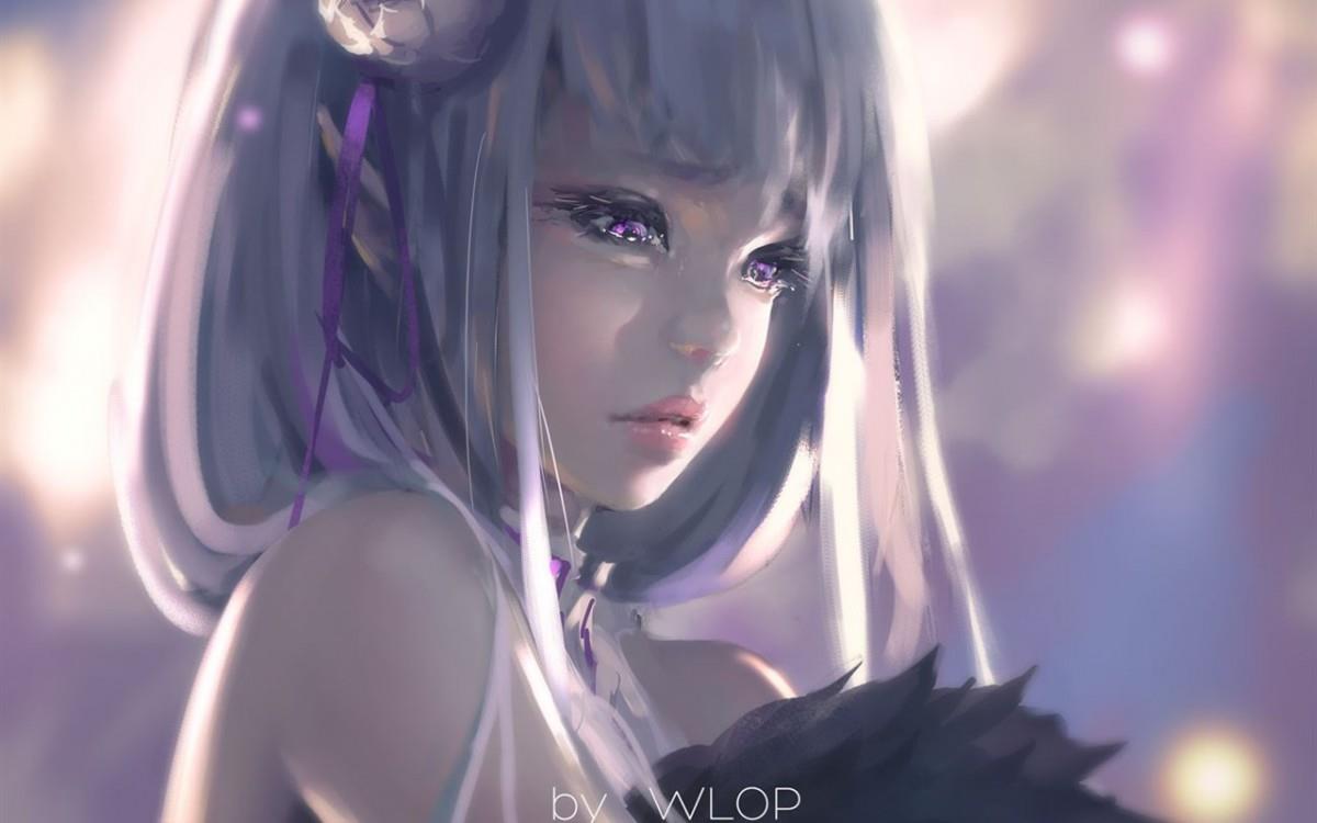 逼真手绘美女图片