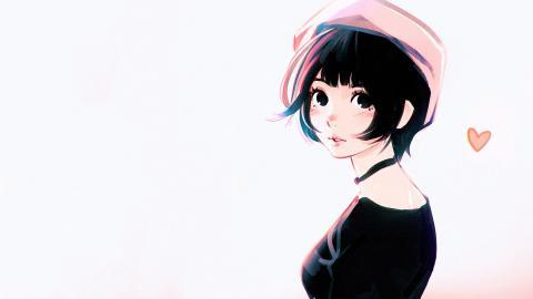 手绘美女人像图片