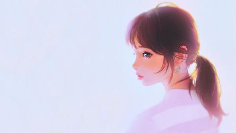 手绘美女人像图片