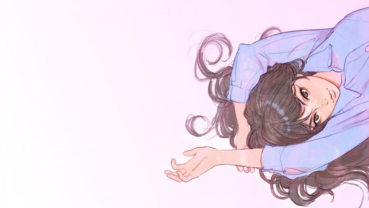 手绘美女人像图片